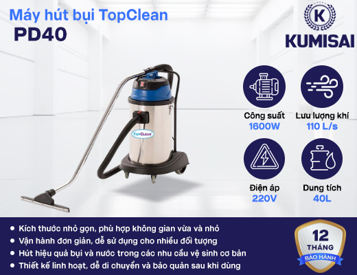 Máy hút bụi công nghiệp TopClean PD40 - 2